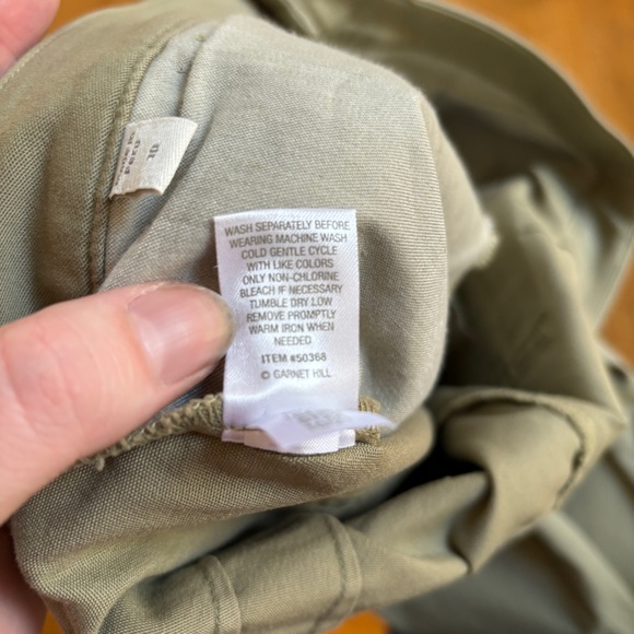 Garnet Hill Womens Army Green Straight Leg Pants Size 10 - Picture 11 of 12